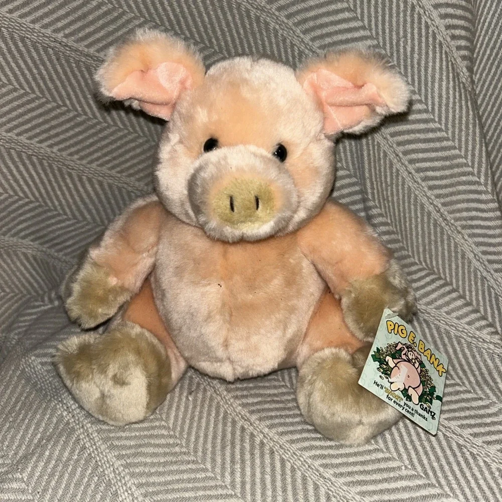 Vintage Ganz Piggy Pig E. Bank Plush Stuffed Animal With Tags P3